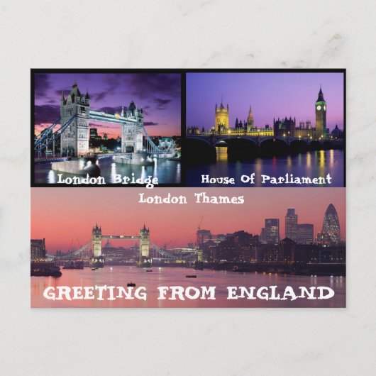 大きなベンの家々 – 議会の家 – ロンドンのイギリスの ポストカード (正面)