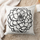 大きなペンとインクダリア – 黒と白 クッション (ブランケット)