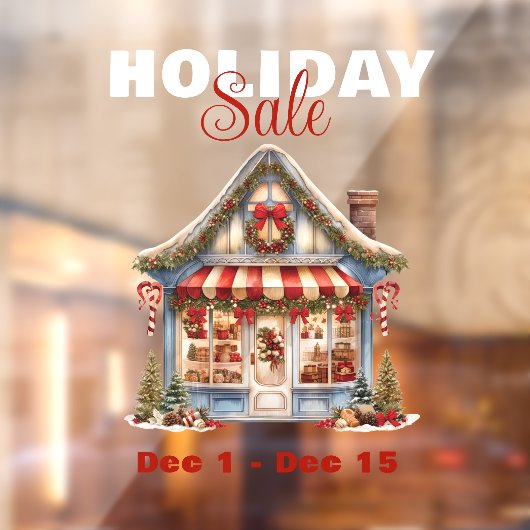 大きなホリデーセールのクリスマスショップ ウィンドウサイン (シート2)