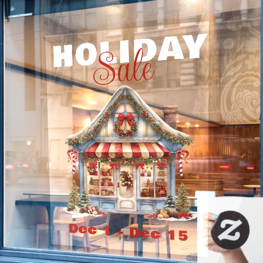 大きなホリデーセール クリスマスショップ ウィンドウサイン (カフェ窓)