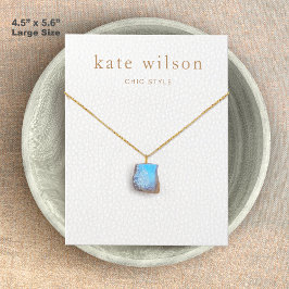 大きなホワイトレザー(イメージ)ネックレスディスプレイカード