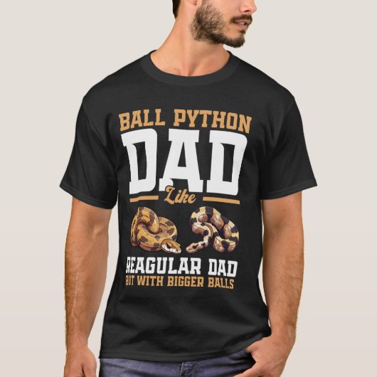 大きなボールを持つBall Pythonパパスネークボーおもしろいル Tシャツ (正面)