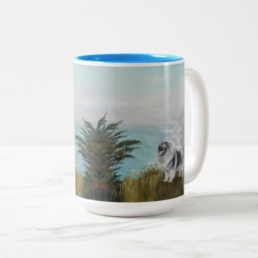 大きなマグカップとキーソン ツートーンマグカップ (正面右)