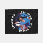 大きなミス恋しく思トランプのショットを試した フリースブランケット (正面(横))