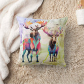 大きなムースと友人ムース投げ枕 クッション (ブランケット)