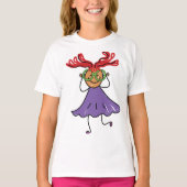 大きなメガネの女の子 Tシャツ (正面)
