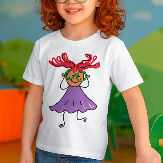 大きなメガネの女の子 Tシャツ