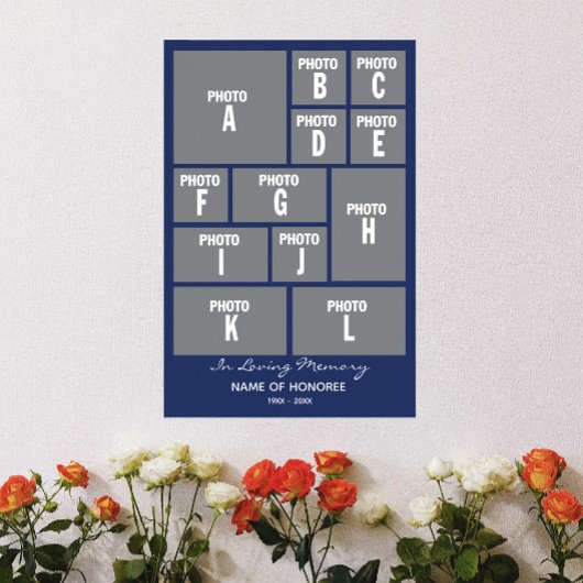 大きなメモリアル写真コラージュをあなたの写真で作成 ポスター
