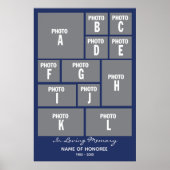 大きなメモリアル写真コラージュ（あなたの写真を使用） ポスター (正面)