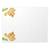 大きなメモ帳に燃えるようなチューリップ ノートパッド (正面)