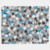 大きなモダンフリースブランケット、抽象芸術、青、灰色 フリースブランケット (正面(横))