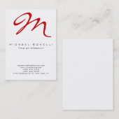 大きなモノグラム赤い書道ビジネスカード 名刺 (正面/裏面)