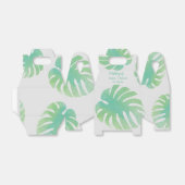 大きなモンステラの葉のグリーン ボタニカル ウェディング フェイバーボックス (折り畳みなし)