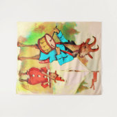 大きなヤギの小さなヤギミュージシャン タペストリー (正面(横))