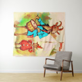 大きなヤギの小さなヤギミュージシャン タペストリー (インサイチュ(横))