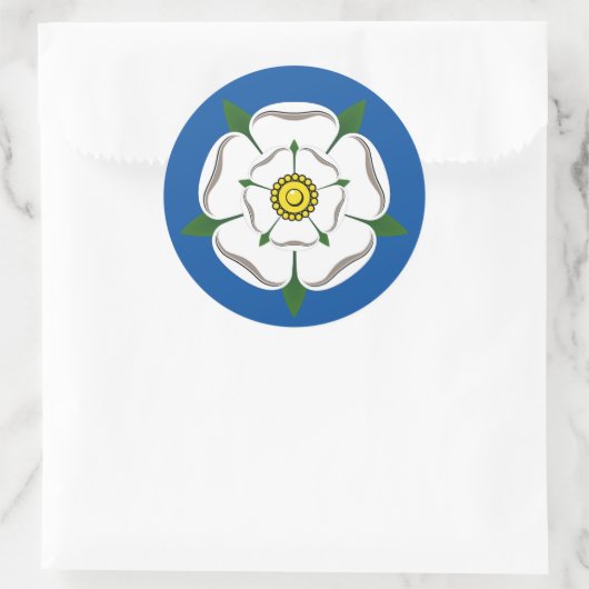 大きなヨークシャー白いローズシール ラウンドシール (バッグ)