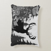 大きなラックが森から出る鹿 アクセントクッション (裏面(縦))