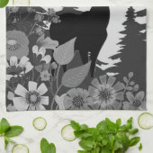 大きなラックが森から出る鹿 キッチンタオル (折り畳み)