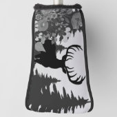 大きなラックが森から出る鹿 ゴルフヘッドカバー (回転90)