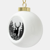 大きなラックが森から出る鹿 セラミックボールオーナメント (右)