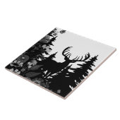 大きなラックが森から出る鹿 タイル (側面)