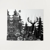 大きなラックが森から出る鹿 タペストリー (正面(横))
