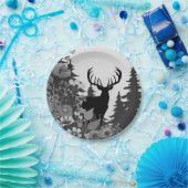 大きなラックが森から出る鹿 ペーパープレート (パーティー)