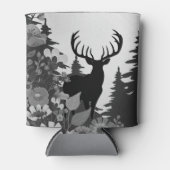 大きなラックが森から出る鹿 缶クーラー (正面)