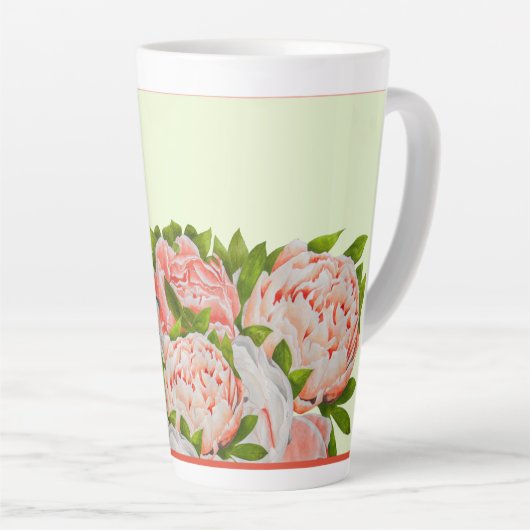 大きなラテマグの牡丹の盛り合わせ カフェラテマグ (右アングル)