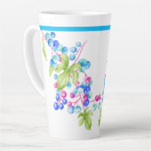 大きなラテマグカップに磁器の実 カフェラテマグ (左アングル)