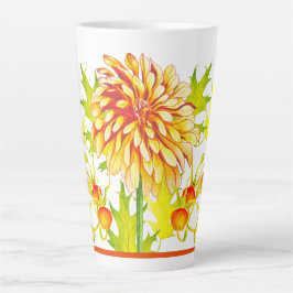 大きなラテマグカップに秋の訪れ カフェラテマグ