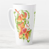 大きなラテマグカップ上の'ピーチパラダイス カフェラテマグ (左アングル)