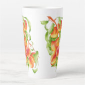 大きなラテマグカップ上の'ピーチパラダイス カフェラテマグ (正面)