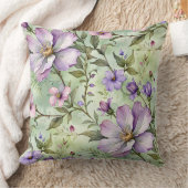 大きなラベンダーの花オンミント クッション (ブランケット)