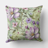 大きなラベンダーの花オンミント クッション (裏面)