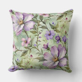 大きなラベンダーの花オンミント クッション (正面)