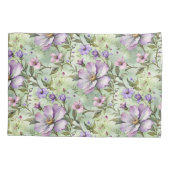 大きなラベンダーの花オンミント 枕カバー (裏面)