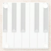 大きなリアリスティックピアノ鍵カスタマイズ可能な音楽 ガラスコースター (裏面)