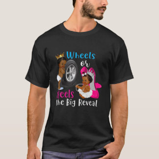 大きなリビール性別の明け方をホイールまたはヒール Tシャツ