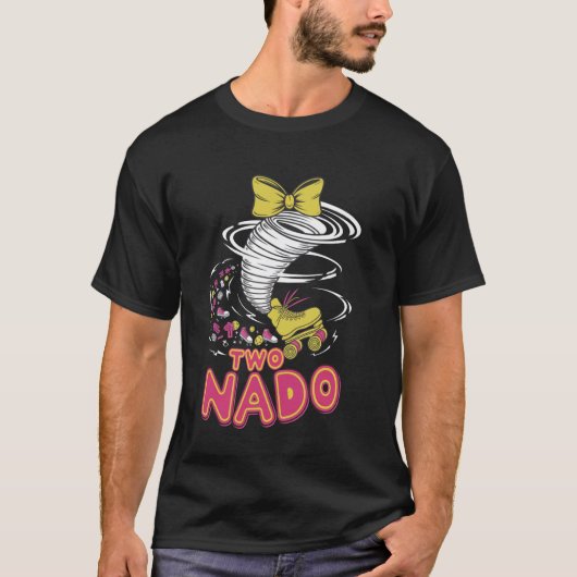 大きなリボンのスケート竜巻アート Tシャツ (正面)