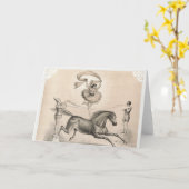 大きなリボンを飛び越えるサーカスのパフォーマー カード (黄色い花)