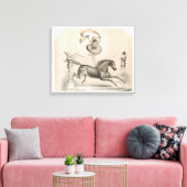 大きなリボンを飛び越えるサーカスのパフォーマー キャンバスプリント (インサイチュ (リビング))