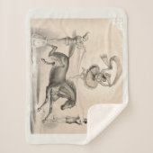 大きなリボンを飛び越えるサーカスのパフォーマー シェルパブランケット (正面)