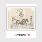 大きなリボンを飛び越えるサーカスのパフォーマー シール (シート)