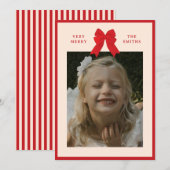 大きなリボン フラット ホリデー カード (正面/裏面)