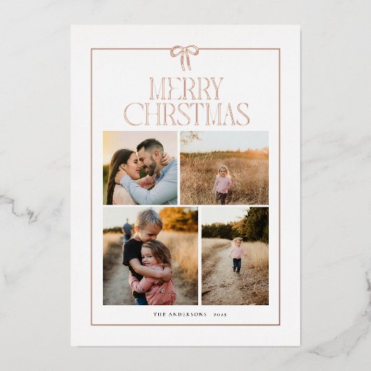 大きなリボン ホリデー カード (正面)