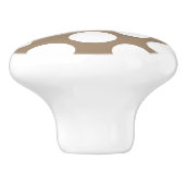 大きなレトロなドット – 白とタウペタン セラミックノブ (側面)