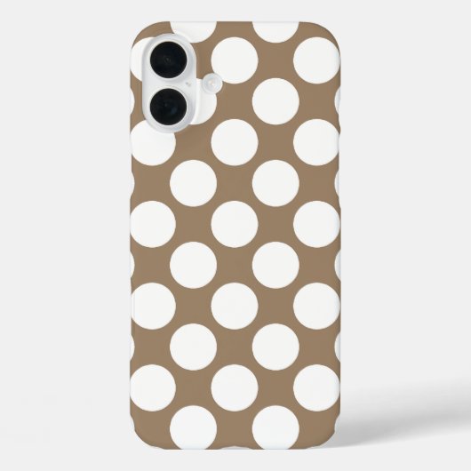大きなレトロなドット – 白とタウペタン Case-Mate iPhoneケース (裏面)