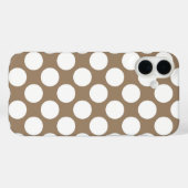 大きなレトロなドット – 白とタウペタン Case-Mate iPhoneケース (裏面 (横))