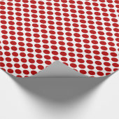 大きなレトロドット赤と白- ラッピングペーパー (角)